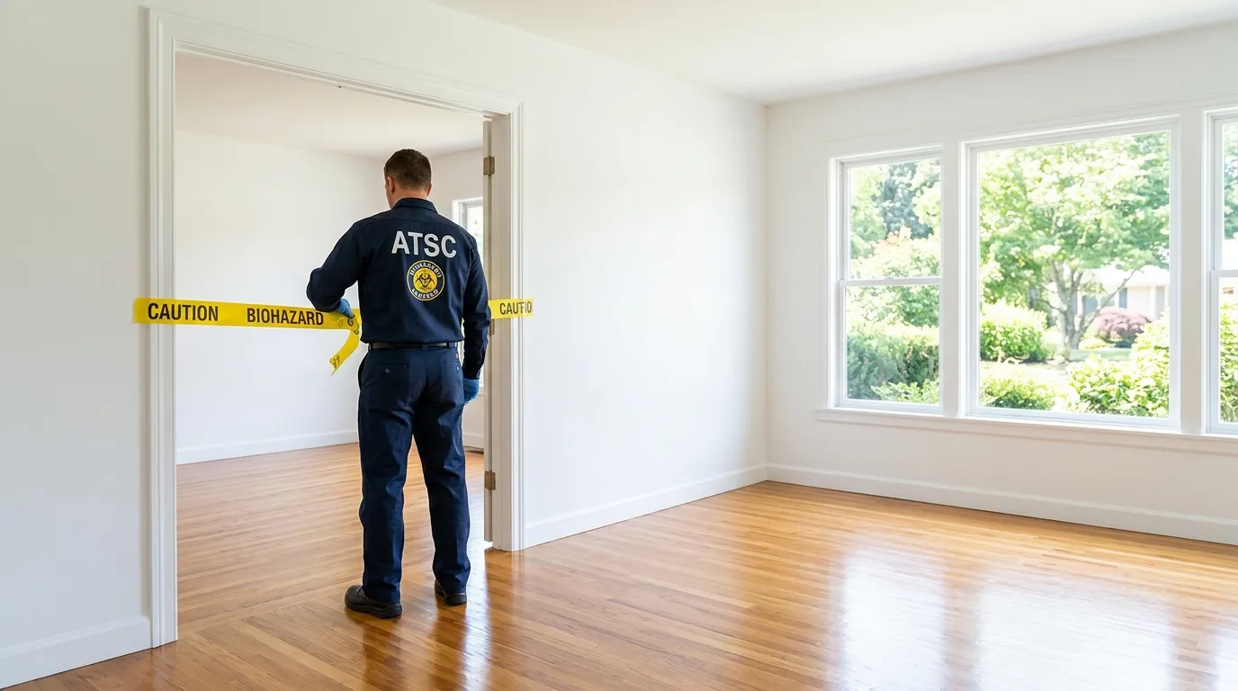 Certified biohazard cleanup crew performing Trauma Scene Cleanup in Rehoboth